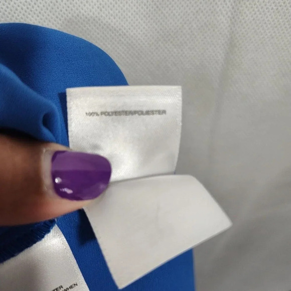 Nine West Blue Sleeveless Tank Top Career Shell Women Size XS Pleated Shoulder - Picture 6 of 6